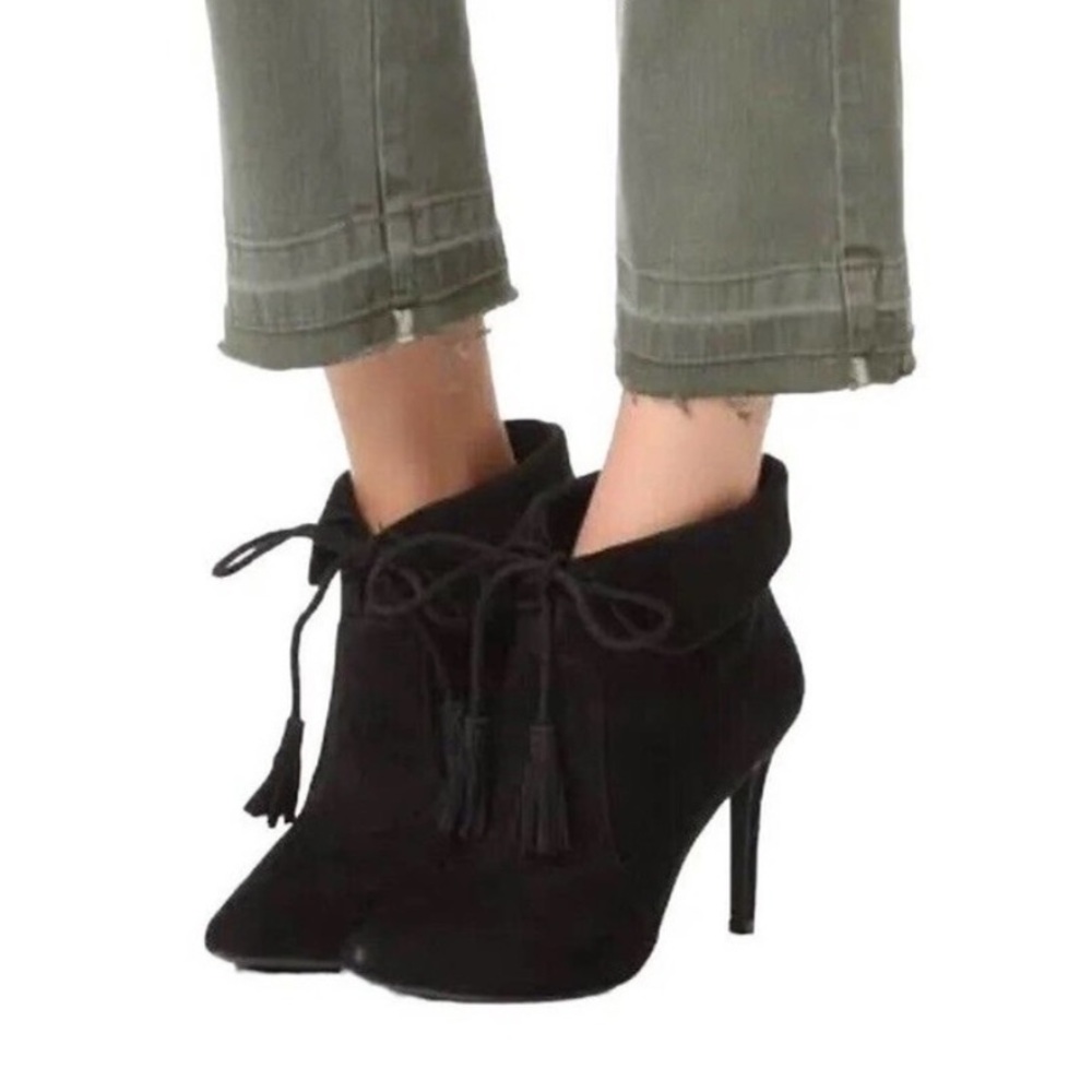 Joie Ciera Black Pointy Toe Booties Suede Size 9